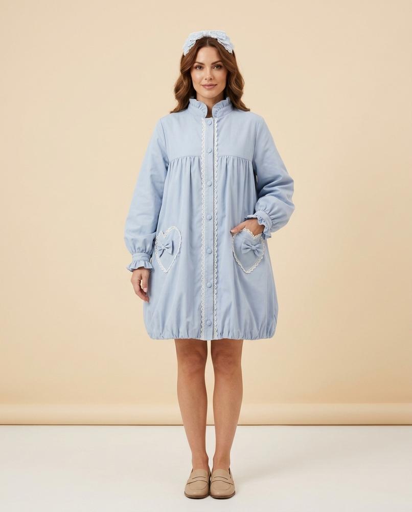Madline24 - Caser | Ausgestellter Spitzenbesetzter Mantel Damen