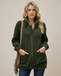 Madline24 - Lovin | Reißverschluss Teddyfleece Jacke Damen