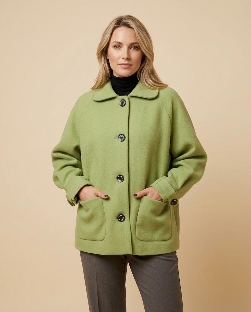 Madline24 - Lelor | Aufgesetzt Geknöpft Mantel Damen