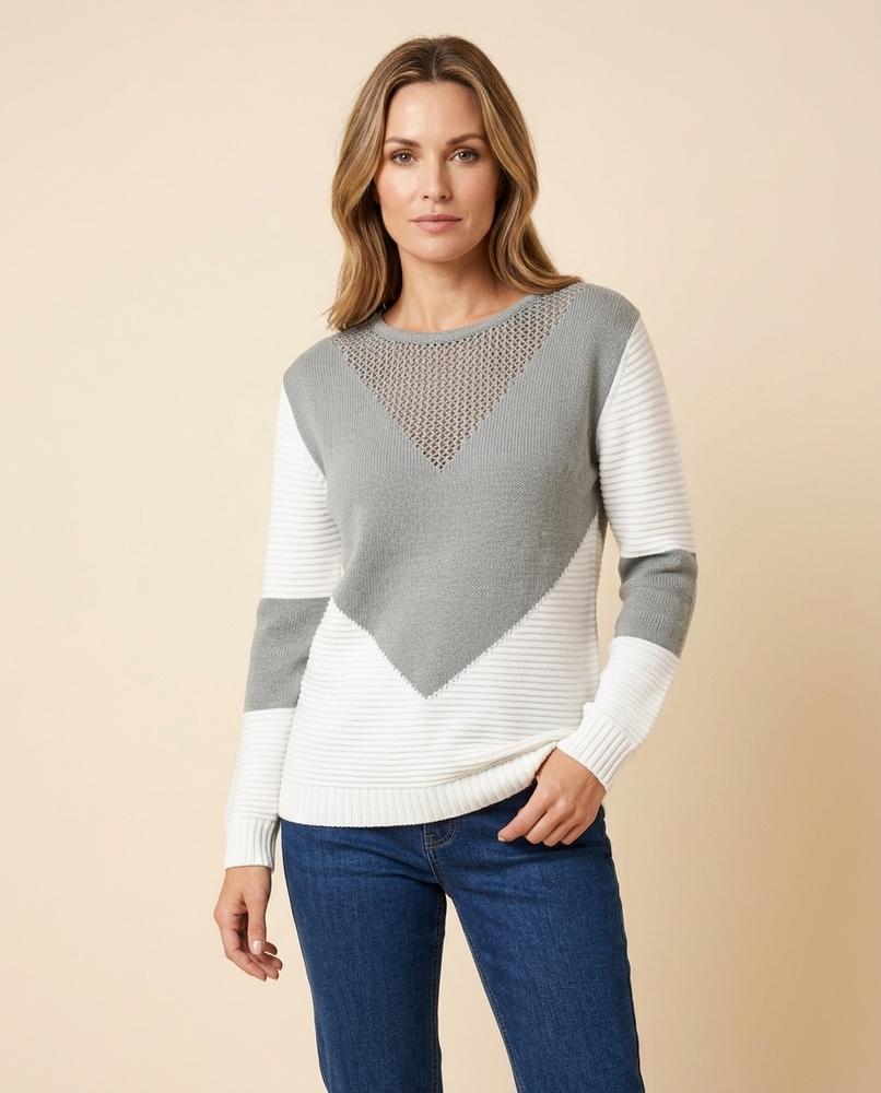 Madline24 - Mazan | Langärmliger Strukturierter Pullover Damen