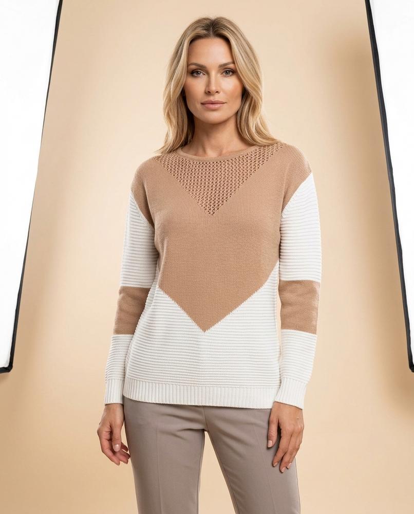 Madline24 - Mazan | Langärmliger Strukturierter Pullover Damen