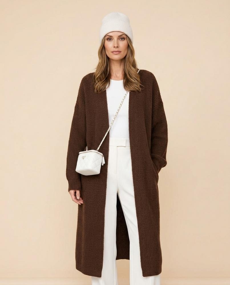 Madline24 - Caren | Langer Gestrickter Cardigan Damen