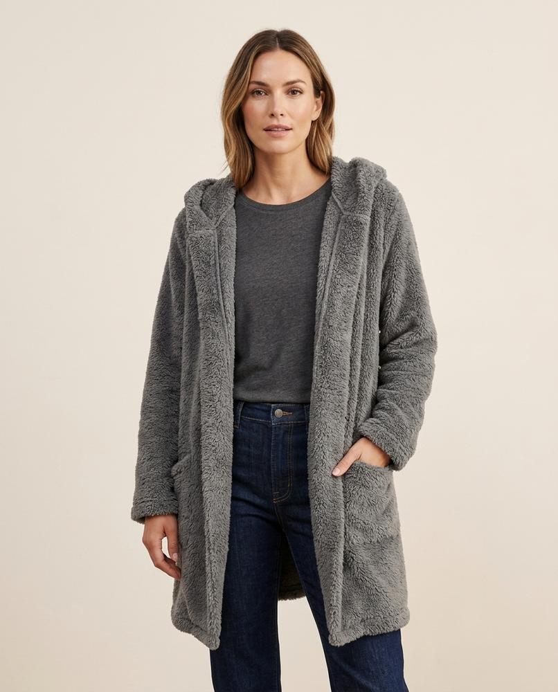 Madline24 - Vilev | Plüschiger Offener Cardigan Damen