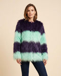 Madline24 - Loren | Gestreifter Flauschiger Mantel Damen