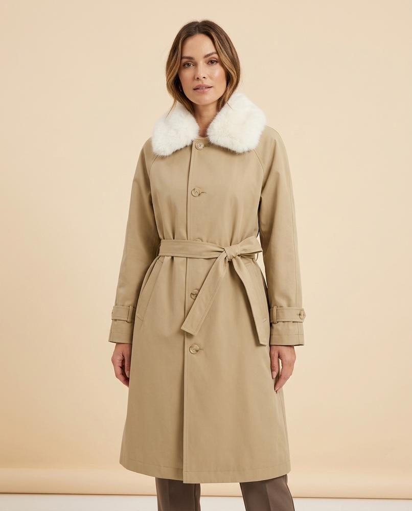 Madline24 - Yorev | Gegürtet Geknöpft Mantel Damen