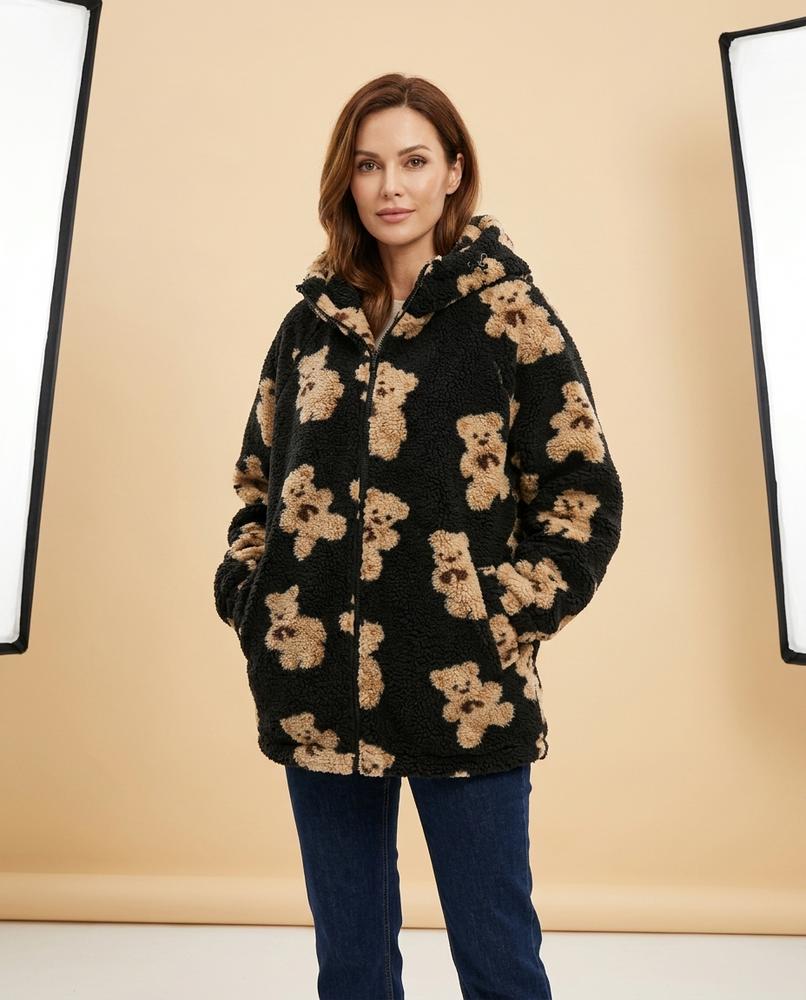 Madline24 - Kamon | Gemusterte Teddyfell- Jacke Unisex