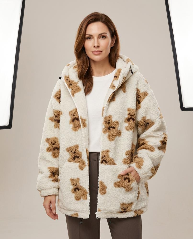 Madline24 - Kamon | Gemusterte Teddyfell- Jacke Unisex