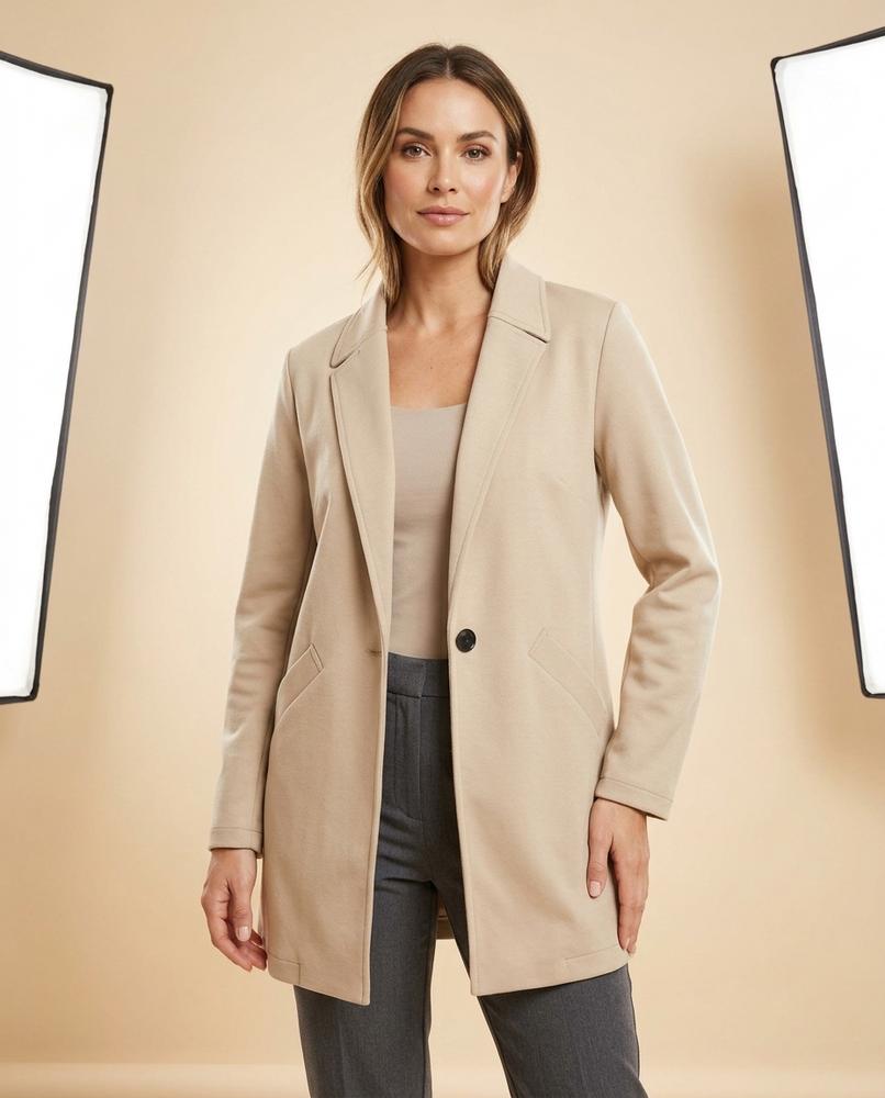 Madline24 - Damor | Einreihiger Langgeschnittener Mantel Damen