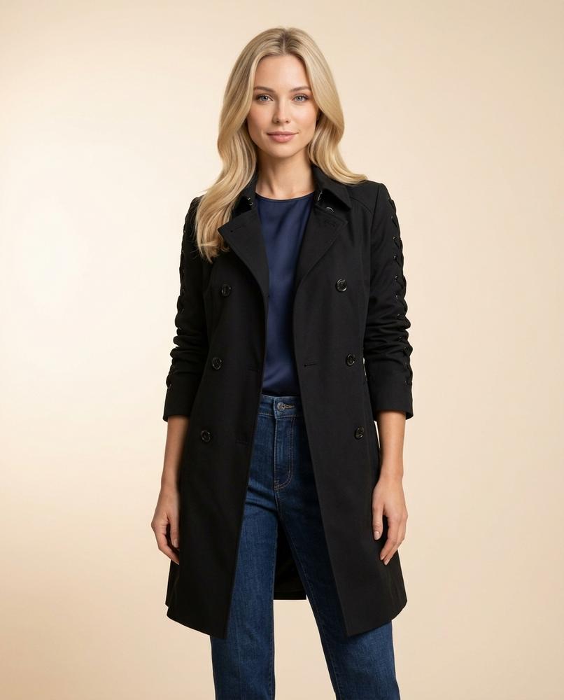 Madline24 - Vedar | Geknöpft Knielang Mantel Damen