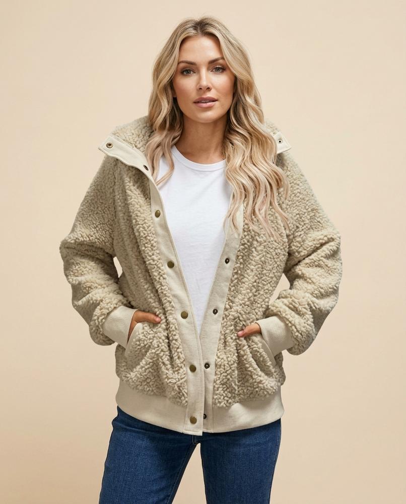 Madline24 - Masol | Strukturiert Geknöpft Jacke Damen