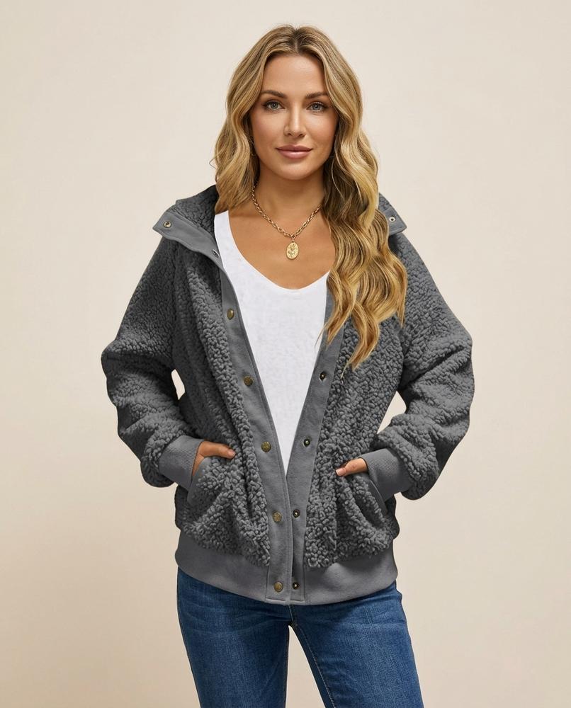 Madline24 - Masol | Strukturiert Geknöpft Jacke Damen