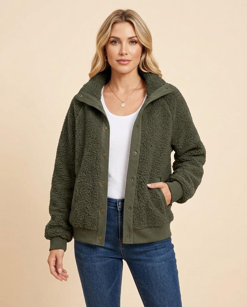 Madline24 - Masol | Strukturiert Geknöpft Jacke Damen