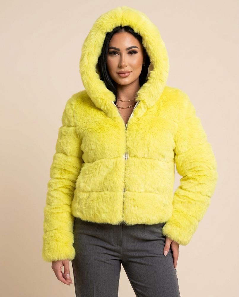 Madline24 - Vivin | Plüschig Kurz Geschnitten Jacke Damen