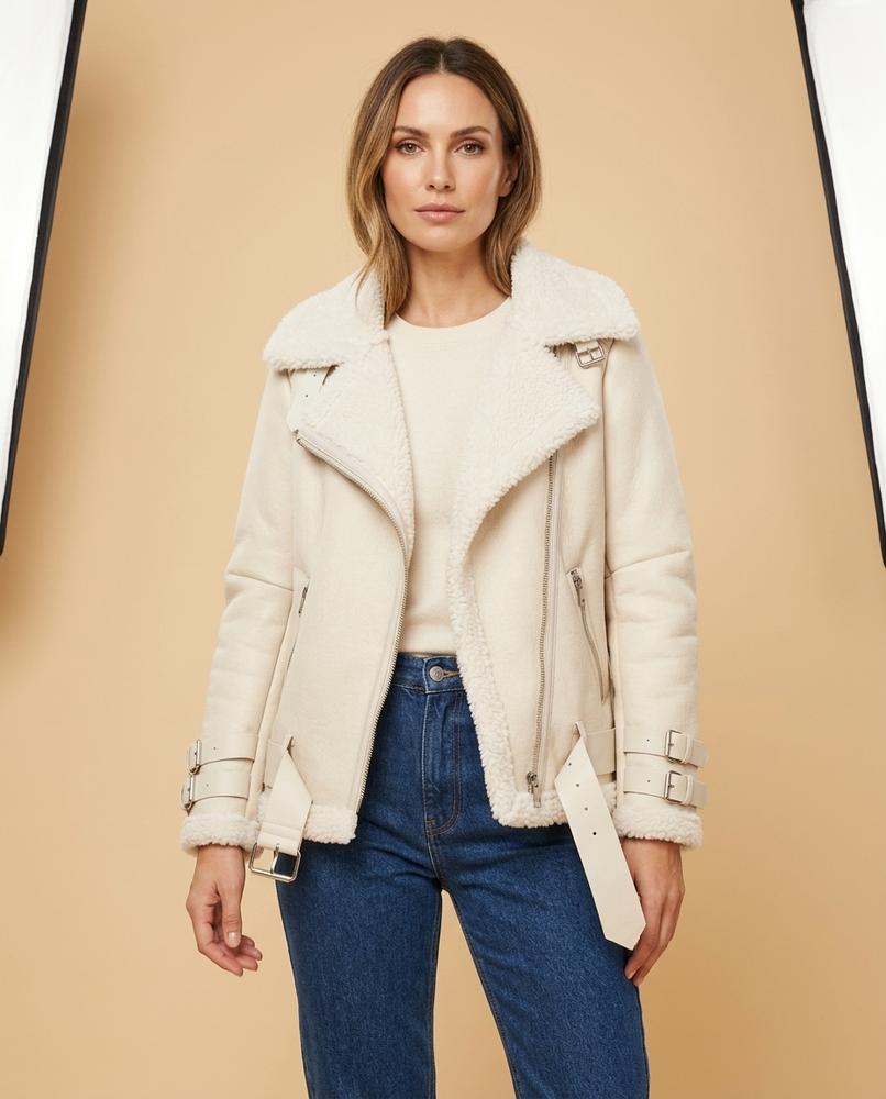Madline24 - Zaver | Gefütterte Asymmetrische Jacke Damen