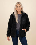 Madline24 - Calor | Plüschig Langärmlig Jacke Damen