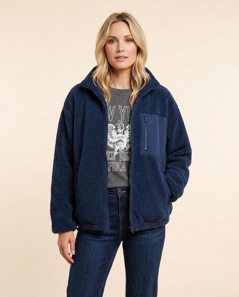 Madline24 - Calor | Plüschig Langärmlig Jacke Damen