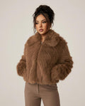Madline24 - Vitir | Reißverschluss Plüsch Jacke Damen