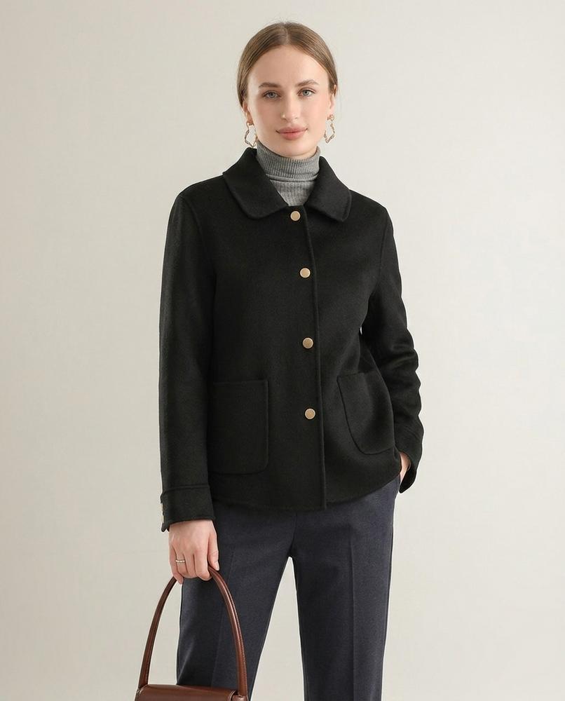 Madline24 - Sarel | Geknöpft Kurz Geschnitten Jacke Damen