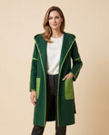 Madline24 - Rozan | Paspelierter Zweifarbiger Mantel Damen