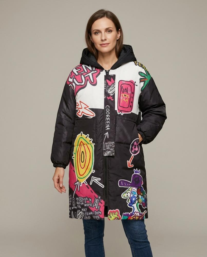 Madline24 - Verel | Wattiert Bedruckt Mantel Unisex