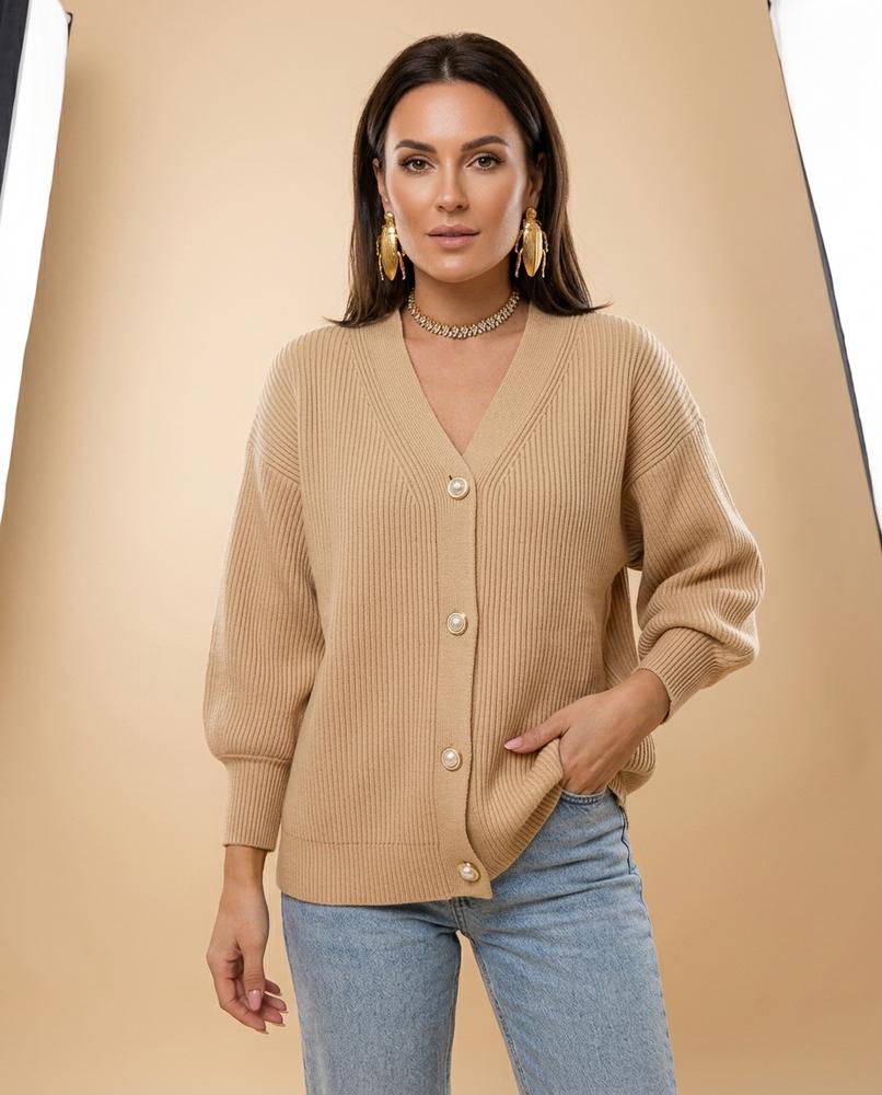Madline24 - Lelen | Gerippt Geknöpft Cardigan Damen
