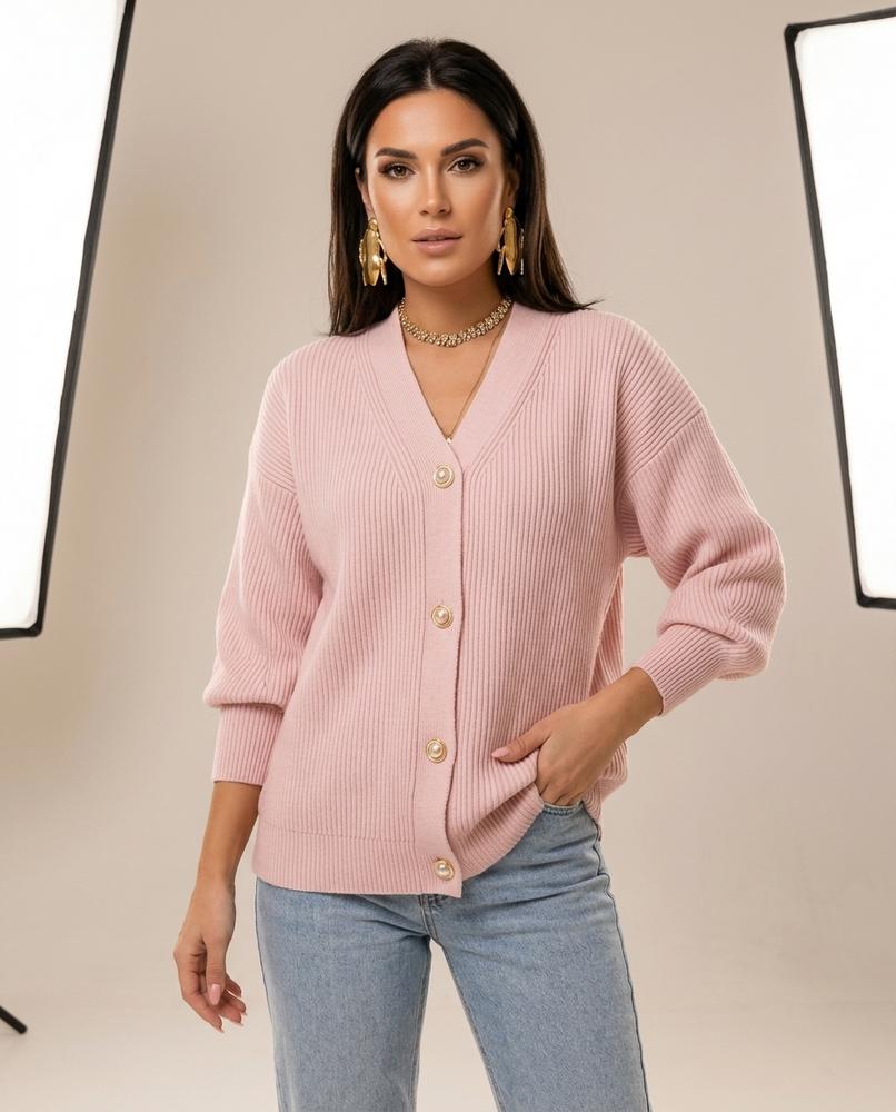 Madline24 - Lelen | Gerippt Geknöpft Cardigan Damen