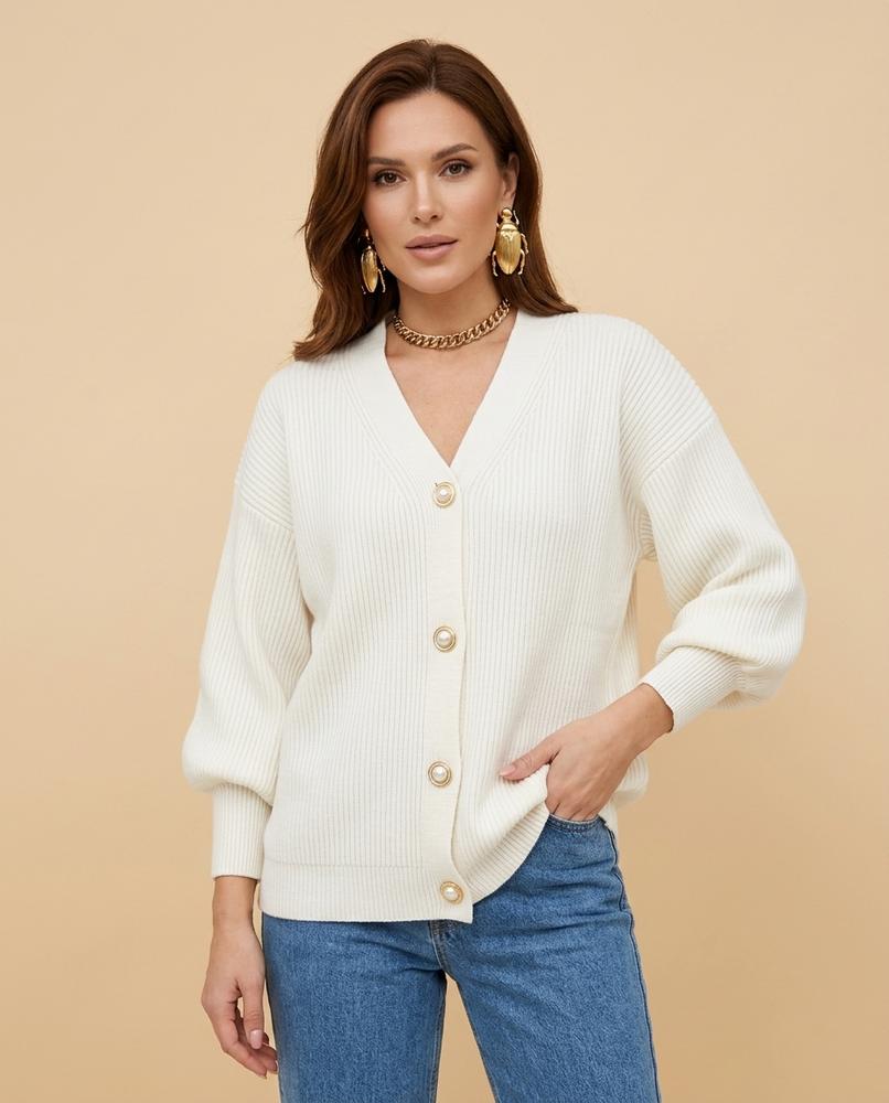 Madline24 - Lelen | Gerippt Geknöpft Cardigan Damen