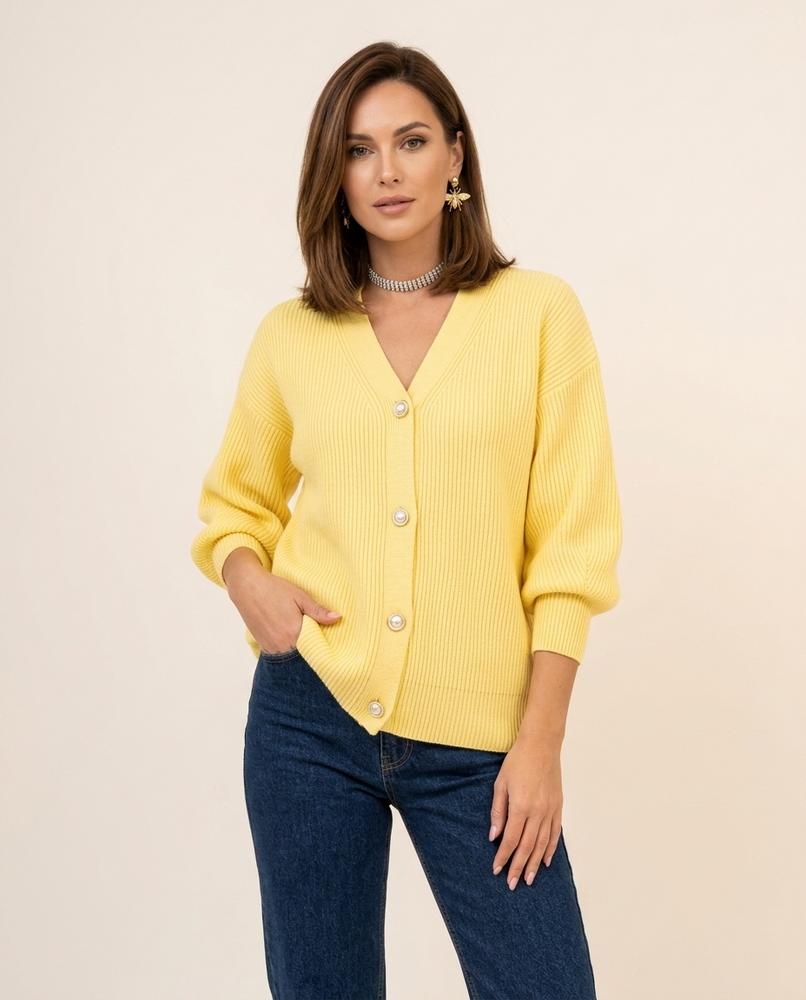 Madline24 - Lelen | Gerippt Geknöpft Cardigan Damen