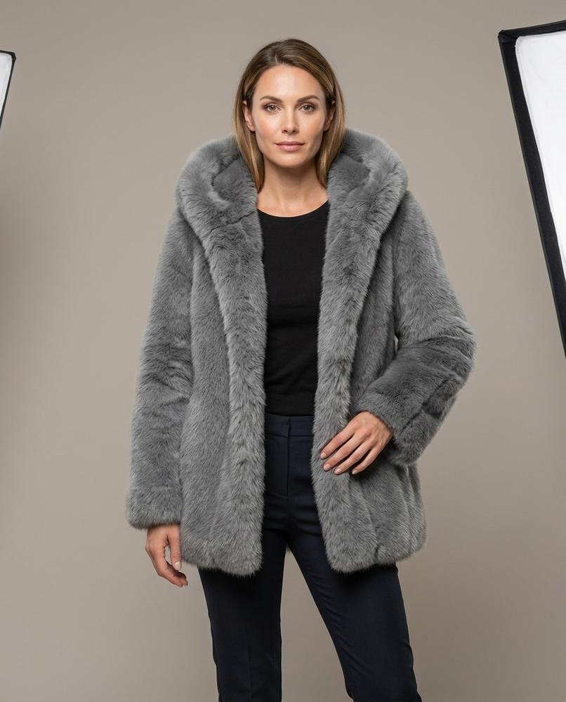 Madline24 - Riral | Gefütterter Plüschiger Mantel Damen