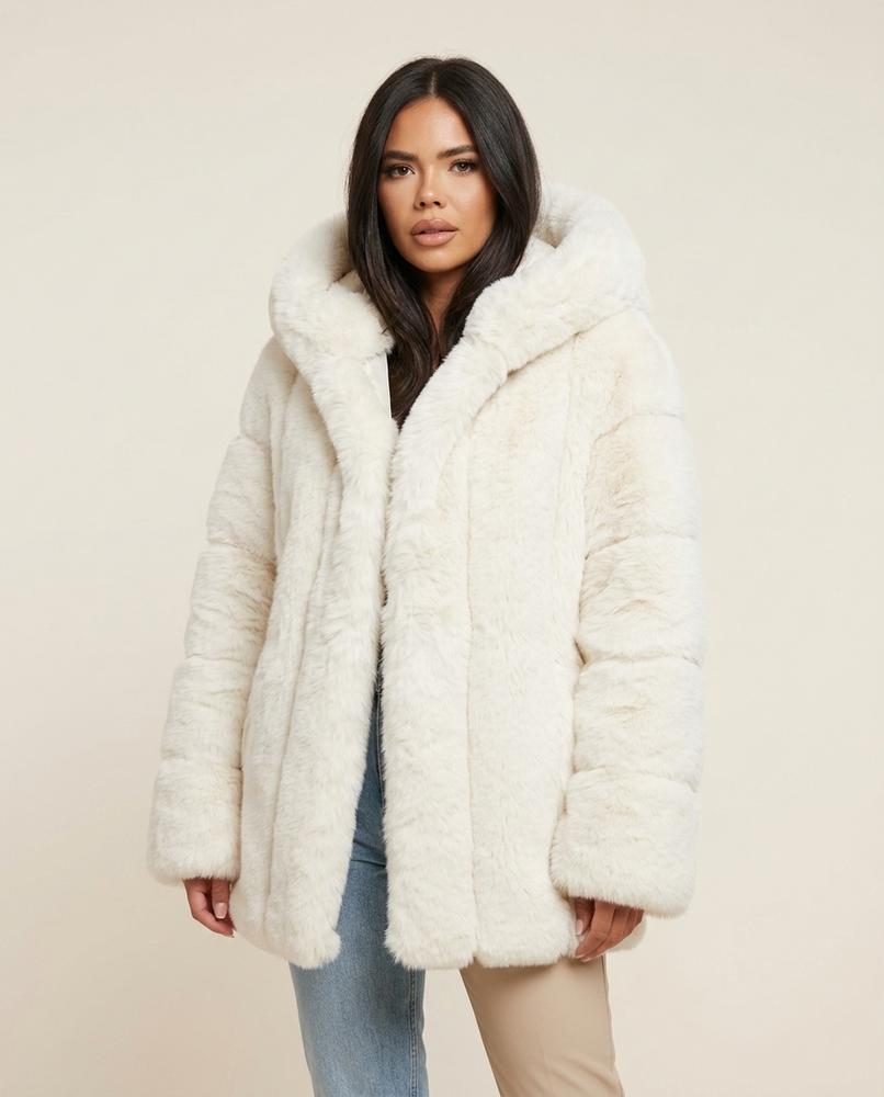 Madline24 - Riral | Gefütterter Plüschiger Mantel Damen
