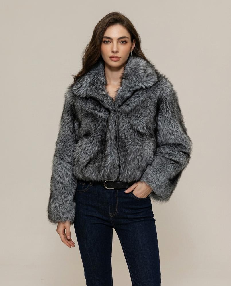 Madline24 - Lalan | Pelzige Voluminöse Jacke Damen